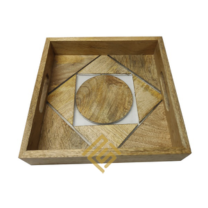 High Quality Artistic Wooden Decorative Tray Hot Selling for Holiday Season Home Decor Festive Celebration <b>Gift</b> for Christmas - Product Image 5