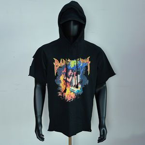 Camisetas con Capucha para Hombre al por Mayor, OEM, Personalizadas, Manga Corta, 100% Algodón, Holgadas, Lisas, con Relieve - Product Image 1