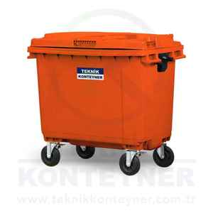 Venta caliente de lujo 660L naranja HDPE contenedor de residuos de plástico de alta calidad Estructura de pie mejor producto - Product Image 2
