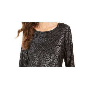 Top in maglia opaca con finiture in lamina della collezione JM da donna, taglia M, con eleganti borchie decorative - Product Image 2