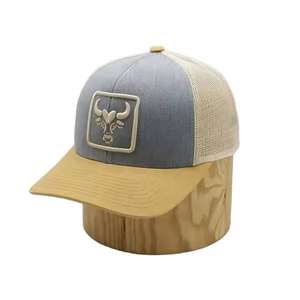 หมวกกีฬาแบบมีขอบโค้งด้านหน้า6แผงหมวก3D ปักโลโก้หมวกคนขับรถบรรทุกหมวกแบบปรับแต่งได้ - Product Image 4