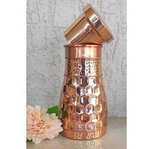 Carafe en cuivre à double paroi avec couvercle, étanche et antimicrobienne, s'adapte aux styles de décoration intérieure minimalistes/traditionnels/luxueux - Product Image 4