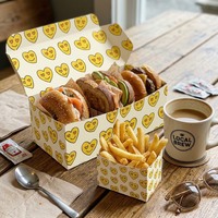 Boîtes en carton kraft personnalisées pour sandwichs, toasts et hamburgers, sans pliage, avec logo sur mesure, qualité alimentaire, emballage en carton pour hamburgers