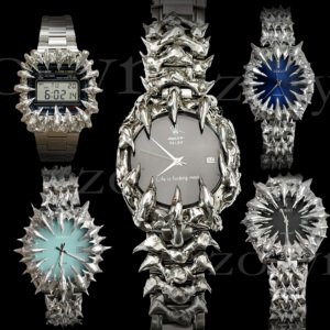 Jam Tangan <span class=keywords><strong>Stainless</strong></span> <span class=keywords><strong>Steel</strong></span> Tahan Air dengan Casing Baja Berduri Alabaster Y2k yang Dirancang Khusus, Gerakan Bentuk Cakar yang Unik - Product Image 6