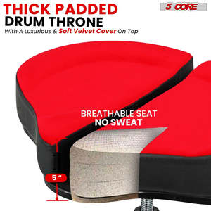 5 Core Drum Throne 5 Padded Split Spine Support 4 Legged 441Lb Capacity <b>Stool</b> w Backrest - Product Image 2