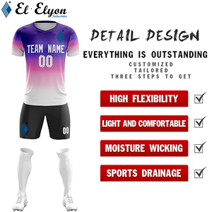 ชุดฟุตบอลป้องกันแบคทีเรีย2ชิ้นเสื้อคอวีแขนสั้นน้ำหนักเบาระบายอากาศได้ดีสไตล์ทีม100% ย้อนยุคกำหนดเอง - Product Image 4