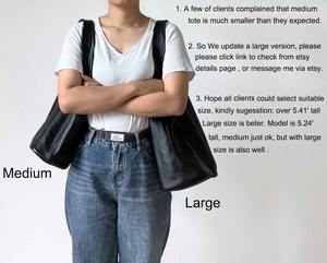 Large Women's <b>Hobo</b> Shopper Tote <b>Bag</b> Quality Soft Genuine <b>Leather</b> Crossbody Handbag Solid Color for Travel LHB-0127 - Product Image 2