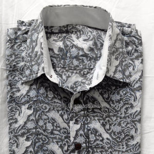 เสื้อเชิ้ตผ้าคอตตอนแขนยาวพิมพ์ลายคอเสื้อแบบเปิดกระดุมสำหรับใส่ไปงานปาร์ตี้ - Product Image 1