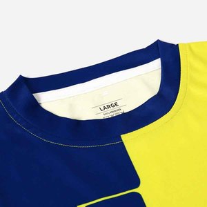 Men's Soccer Jersey Set Yellow Navy Geometric Print Sublimated Moisture Wicking Short Sleeve Athletic Fit All Seasons - Product Image 5