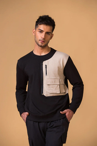 ชุดกีฬาผ้าฟลีซสีพื้นสำหรับผู้ชายชุดวอร์มแนวสปอร์ตแบบถักแบรนด์แฟชั่น - Product Image 3