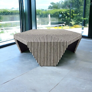 Mesa centrada de lujo con incrustaciones de hueso para sala de estar Consola de mesa de té elegante de gama alta india a precio de fábrica al por mayor - Product Image 1