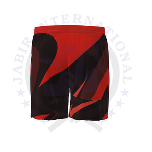 Pantalones cortos de playa informales para hombre, 100% poliéster, satén, secado rápido, estampado personalizado, cintura elástica media, tejido impermeable - Product Image 1