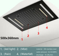 Système de douche de luxe doré pour l'Amérique du Nord avec jets latéraux, ensemble de douche pluie et douche de plafond LED