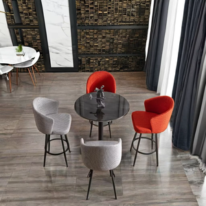 Juego de sillas de comedor de MDF y Metal de tela de diseño moderno, escritorio fijo, muebles NETRA modelo 125 para comedor, cocina, hogar, oficina, Hotel - Product Image 1