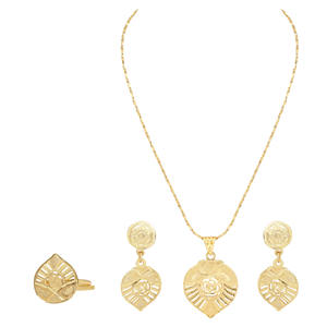 ชุดจี้ทองเหลืองชุบทองแบบพรีเมี่ยมสำหรับผู้หญิง-งานหมั้นงานแต่งงานของขวัญแบบปรับได้ - Product Image 2