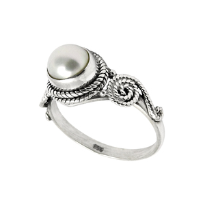 Antique 925 Sterling Silver Luxury Fashion Freshwater Pearl Gemstone <b>Ring</b> Women <b>Girls</b> Jewelry Wholesaler Export on Factory Price - Product Image 3