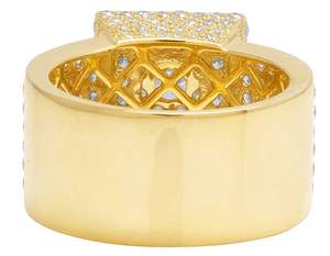 S925 Sterling <b>Silver</b> Moissanite Iced Out Hip Hop Style Engagement Diamond <b>Ring</b> For <b>Men</b> - Product Image 5