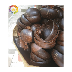 Tazón de cáscara de coco pulido ligero | Mejor precio Artesanía de cáscaras de coco naturales para alimentos de alta calidad de Vietnam - Product Image 1