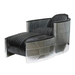 Aviator European Leather Reclining Swivel Living Room Sofa Set with Chair Ottoman Modern Luxury Design Inflatable for Park Use - Product Image 6