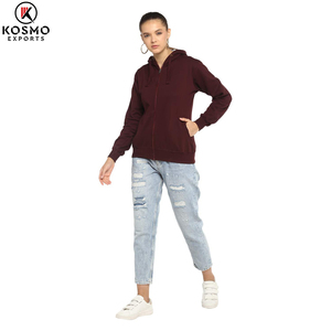 เสื้อฮู้ดแบบสวมศีรษะของผู้หญิงเสื้อฮู้ดแบบมีซิปออกแบบได้ตามต้องการ - Product Image 2