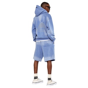 Confortable entraînement soleil fané 2 pièces homme ensembles courts nouveauté meilleurs derniers ensembles de vêtements décontractés de mode logo de sérigraphie - Product Image 2