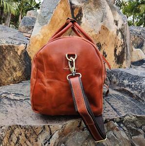 Handmade Large Genuine Leather Tote <b>Bag</b> Custom Candy Vintage Style Weekender Vacation <b>Overnight</b> Travel Luggage Shoe Storage - Product Image 2