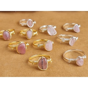 Bohemian Style Gold Plated Alloy Gemstone <b>Rings</b> Gift for Her Elegant Jewelry - Product Image 3