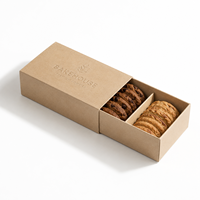Boîtes à biscuits pour boulangerie OEM, boîtes à biscuits biodégradables, compartiments de qualité alimentaire, boîtes à biscuits en papier avec gaufrage, logo personnalisé, taille personnalisée