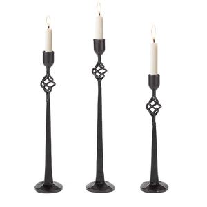 Llamativo Pilar de vela hecho a mano Metal duradero hecho con acabado negro decoración del hogar iluminación Pilar soportes de vela Venta caliente - Product Image 1