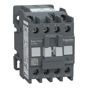 Contattore TVS SCHNEIDER ELECTRIC EasyPact LC1E1810Q7 3P(3 NO)-AC-3 con bobina AC 18A-440V e 380V - Product Image 1