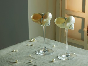 Tasse en verre transparent avec conception de coquillage pour décor côtier affichage à la maison fête à thème océan et cadeau de Table fait main - Product Image 6