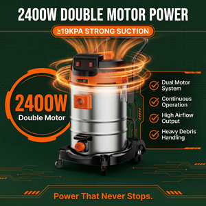 <span class=keywords><strong>Aspirateur</strong></span> industriel électrique OEM neuf, sec et humide, 60L, double moteur <span class=keywords><strong>2400W</strong></span>, usage intensif pour usine et atelier - Product Image 3