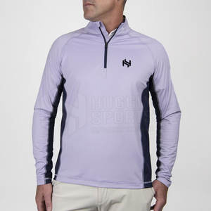 Gran oferta de camisetas deportivas con media cremallera para hombre, último diseño cómodo hecho de poliéster/algodón a la venta - Product Image 1