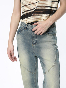 กางเกงยีนส์ซักกางเกงฮิปฮอปทรงหลวมเย็บปะสไตล์ไฮสตรีท - Product Image 6