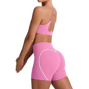 Conjunto de camisola deportiva con cordón para mujer, transpirable, sin costuras, de secado rápido, para yoga y actividades al aire libre. - Product Image 2