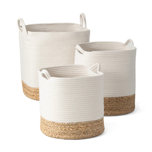 ตะกร้าใส่ของตกแต่งบ้านแบบสานมือทนทาน - Product Image 1