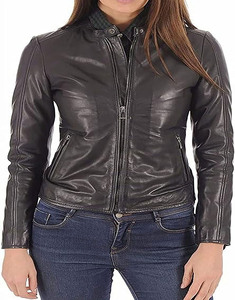Chaqueta de estilo de moda para mujer, chaqueta de estilo personalizado teñida lisa de cuerpo de cuero genuino, venta al por mayor, temporada de otoño corta - Product Image 1