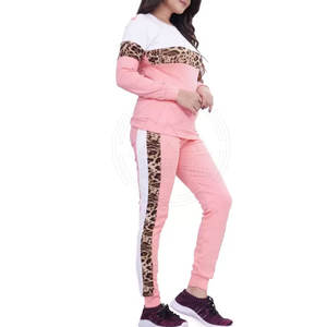 Chándales de dos piezas de moda informal de Color sólido para mujer recién llegados tela de lona de invierno con cuello levantado al por mayor - Product Image 3