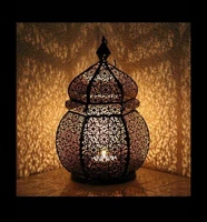 Lanterne marocaine vintage Ziva sans flamme, faite à la main, écologique, en fer, résistante à la chaleur, imperméable, grande lanterne orientale pour jardin