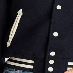 Veste universitaire unisexe en polyester et laine de qualité supérieure, à manches longues, best-seller, avec devant en véritable peau de mouton - Product Image 6