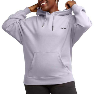 Pull à manches longues en polaire 100% coton avec logo personnalisé OEM sweats à capuche tricotés solides et décontractés pour femme avec poches - Product Image 6