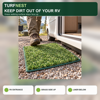 TURFNEST Keset Penahan Kotoran Dua Lapis Tahan Air Mudah Dibersihkan Penangkap Lumpur Pasir untuk Pintu Masuk RV Karavan Berkemah