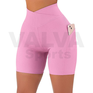 Pantalones cortos de gimnasio de cintura alta para mujer 2024, cierre de cintura elástica de algodón transpirable, ropa informal más vendida, todas las tallas, precio al por mayor - Product Image 4