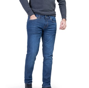 Jeans Rectos de Cintura Media con Frente Plano Casuales para Hombre 2025, Mezclilla Transpirable con Bolsillo Deportivo, Talla Grande para Primavera y Otoño - Product Image 3