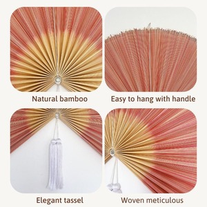 Abanico de bambú artesanal para colgar en la pared, hecho a mano, decorativo, respetuoso con el medio ambiente, tejido rústico, arte para el hogar, decoración para sala de estar, Vietnam, venta al por mayor - Product Image 4