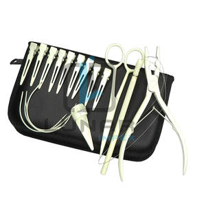 Mini Kit de herramientas de peluquería en Color blanco crema con estuche de cuero de PVC negro mejor para el entrenamiento de extensiones de cabello - Product Image 2