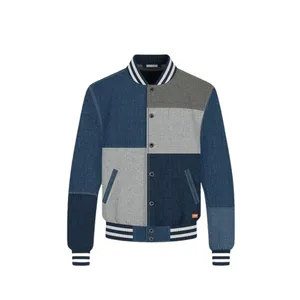 เสื้อแจ็คเก็ตเดนิมแบบแพทช์เวิร์คหลากสีสไตล์ลำลอง - Product Image 1