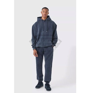 Vente en gros Ensemble de survêtement 100% coton Survêtement surdimensionné avec logo personnalisé délavé à l'acide pour hommes pour l'hiver - Product Image 2