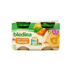 Puré de Manzana y Plátano para Bebés, Suave, Orgánico, Sin Conservantes ni Bledina, 4 x 100g - Product Image 2