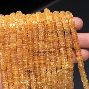 Citrine Smooth heishi 4.5-5มม. เครื่องซักผ้าลูกปัดคุณภาพ AAA 6.5พลอยธรรมชาติ ",13", strand. หินวันเกิด - Product Image 4